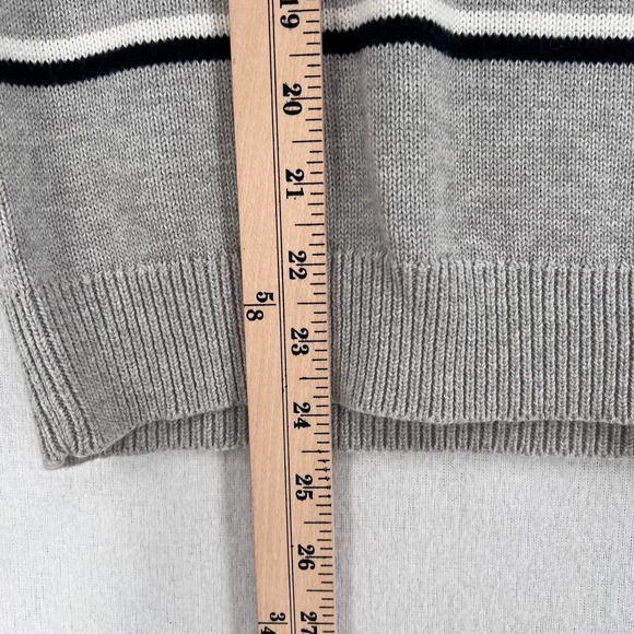 ONE GREY DAY Sweater Women Small Gray Crew Neck Oversized Cotton Pullover Stripe - Picture 10 of 10